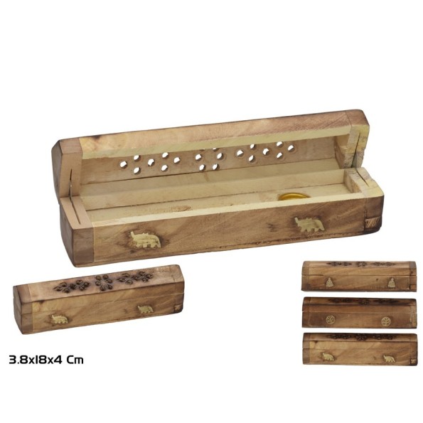 CAJA PORTA INCIENSOS 18X3,8X4 CM 3 SURT. DEEPIKA