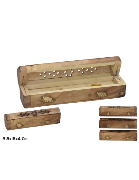 CAJA PORTA INCIENSOS 18X3,8X4 CM 3 SURT. DEEPIKA
