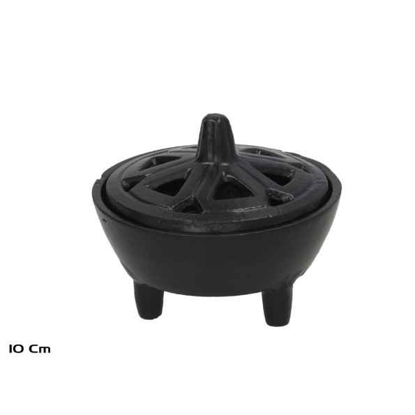 QUEMADOR DE HIERRO CON TAPA 10CM SAHADEVA