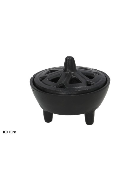 QUEMADOR DE HIERRO CON TAPA 10CM SAHADEVA