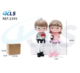 FIGURA DECORACION PAREJA RAMO FLORES