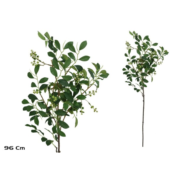 VARA HOJAS C/BAYAS - 96 CM (VERDE)