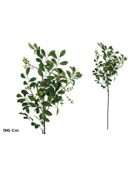 VARA HOJAS C/BAYAS - 96 CM (VERDE)