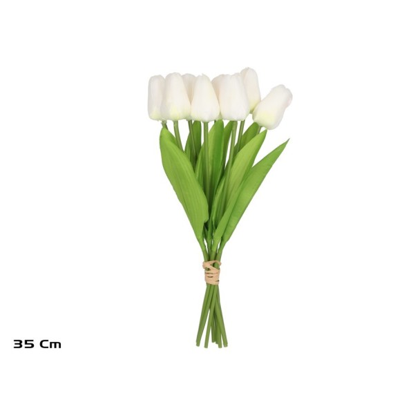 ATADO TULIPANES X 8 -35 CM (BLANCO)