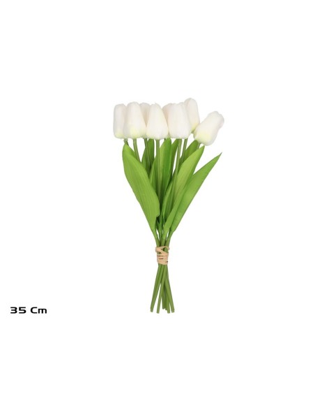 ATADO TULIPANES X 8 -35 CM (BLANCO)