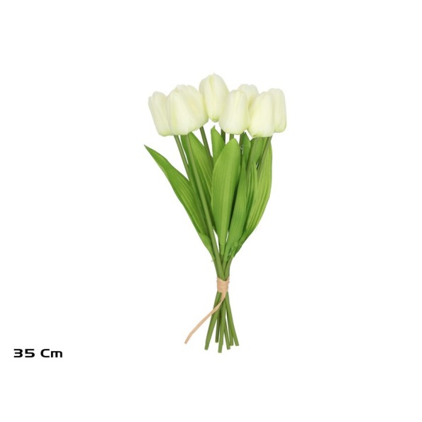 ATADO TULIPANES X 8 -35 CM (CREMA)