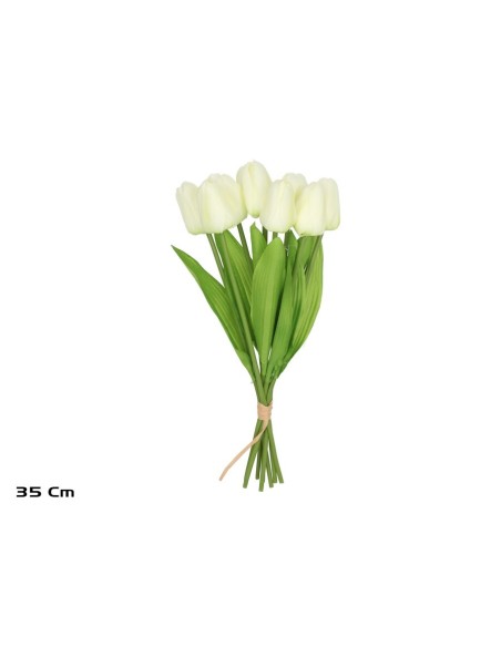 ATADO TULIPANES X 8 -35 CM (CREMA)