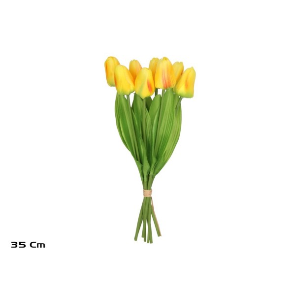ATADO TULIPANES X 8 -35 CM (AMARILLO)