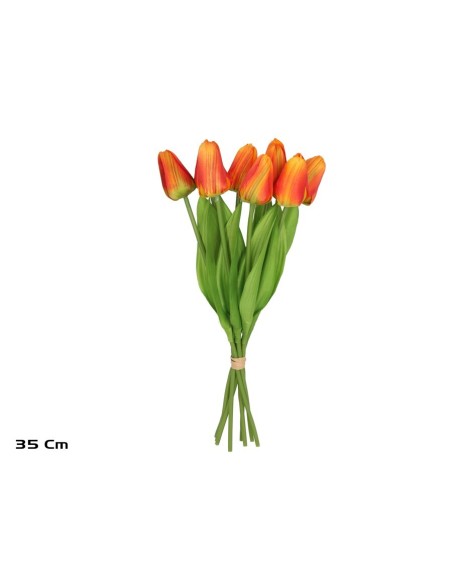ATADO TULIPANES X 8 -35 CM (NARANJA)
