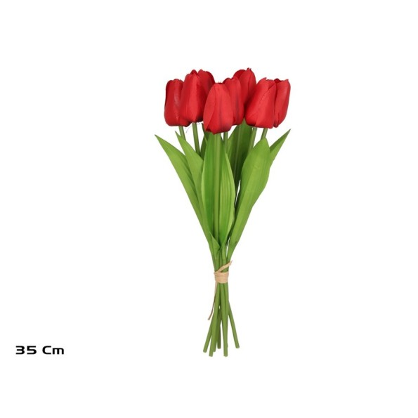 ATADO TULIPANES X 8 -35 CM (ROJO)
