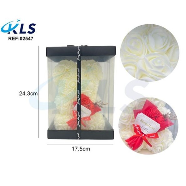 OSO CON ROSAS DECORATIVAS (BLANCO )