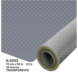 BOBINA POLIPROPILENO PUNTOS BLANCOS 70CMX50M