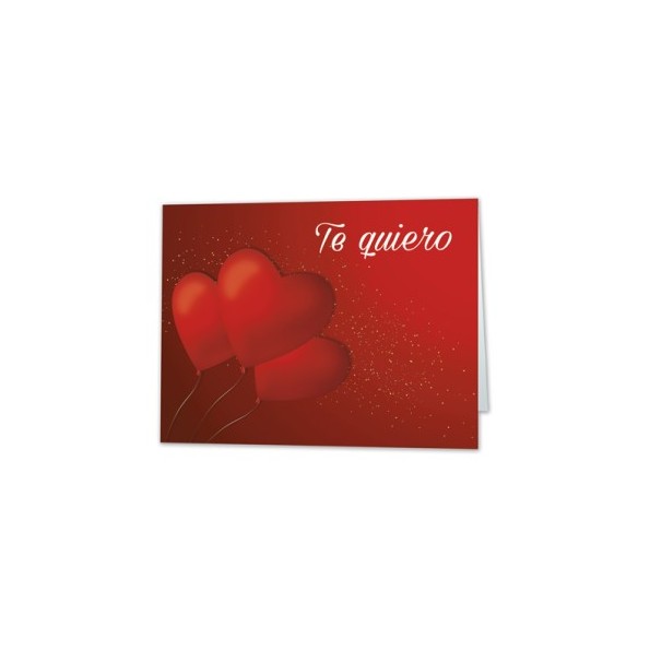 MINI CARD GLOBOS CORAZON TE QUIERO