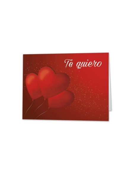 MINI CARD GLOBOS CORAZON TE QUIERO
