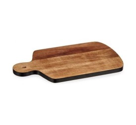 TABLA CORTAR MADERA CON BORDE NEGRO 40CM