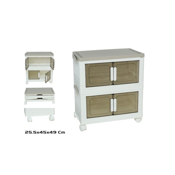 ORGANIZADOR APILABLE X2 C/RUEDAS OWEN 45X26X49CM