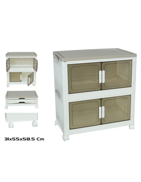 ORGANIZADOR APILABLE X2 C/RUEDAS OWEN 55X31X59CM