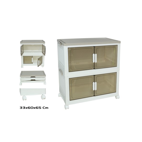 ORGANIZADOR APILABLE X2 C/RUEDAS OWEN 60X33X65CM