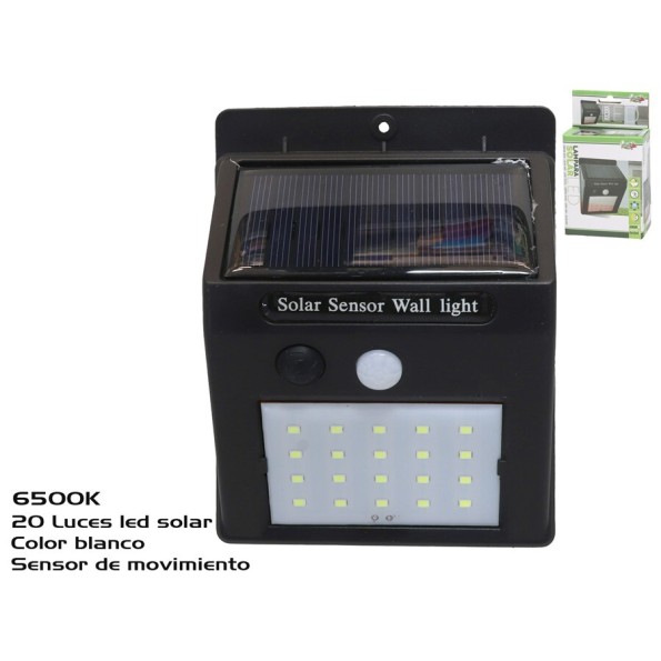 LAMPARA SOLAR 20 LED 9,5X12,5X4,7 CM