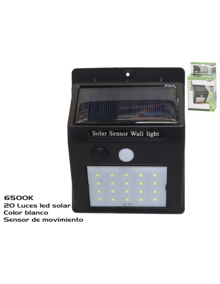 LAMPARA SOLAR 20 LED 9,5X12,5X4,7 CM