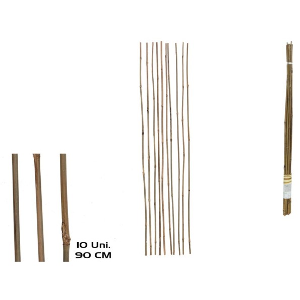 SET 10 PALOS DE BAMBU 0,8X90CM NATURAL
