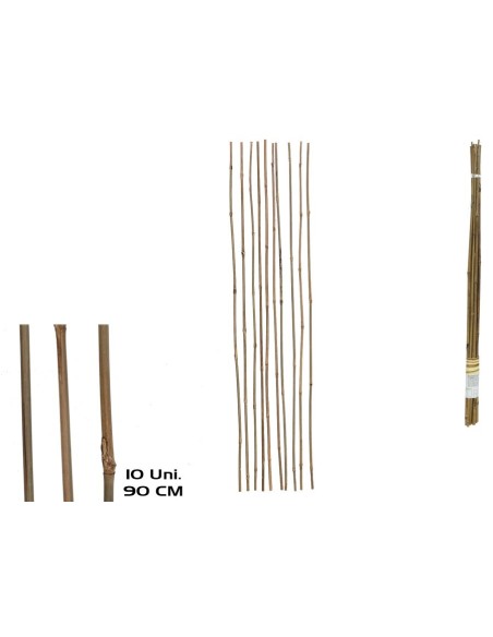 SET 10 PALOS DE BAMBU 0,8X90CM NATURAL