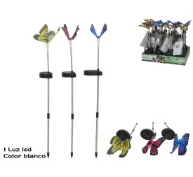 MARIPOSA C/LUZ SOLAR LED FRIA 17X11.5X58CM 3 SURT