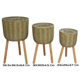 SET 3 MACETEROS LUKA C/PIE 36X36X63,5 CM