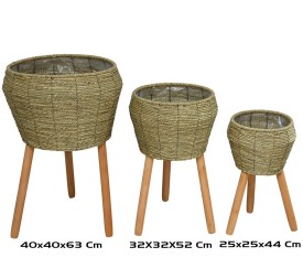 SET 3 MACETEROS NIUK C/PIE 36X36X62 CM