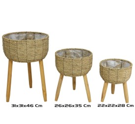 SET 3 MACETEROS C/PIE HANS 31X31X46 CM