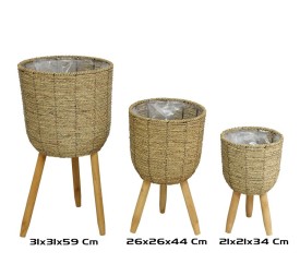 SET 3 MACETEROS C/PIE BERGEN 31X31X59 CM