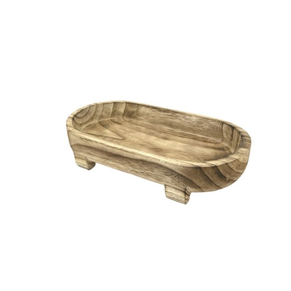 PILA RUSTICA MADERA OVAL L