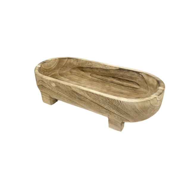 PILA RUSTICA MADERA OVAL XL  52x25x13 cm