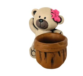 MACETERO OSITO PELUCHE LAZO 17,6x13,2x17 cm.