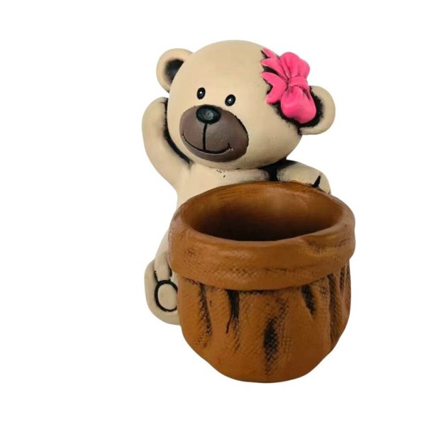 MACETERO OSITO PELUCHE LAZO 17,6x13,2x17 cm.