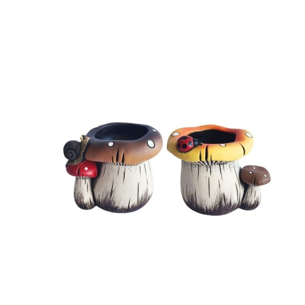 MACETERO SETAS CARACOL/MARIQUITA 2/S M 18,5x15,2x14,3 cm.