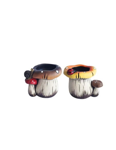 MACETERO SETAS CARACOL/MARIQUITA 2/S M 18,5x15,2x14,3 cm.