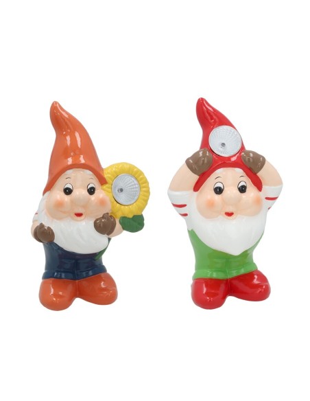 GNOMO KIRK 2 SURT  LUZ SOLAR LED 22 CM