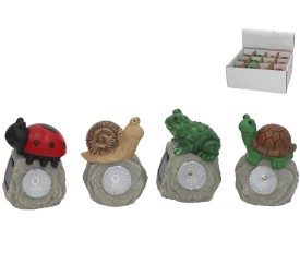 PIEDRA 4 SURT C/ANIMAL LUZ SOLAR LED 7,5X6,5X10,5 CM 6H