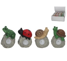 PIEDRA 4 SURT C/ANIMAL LUZ SOLAR LED 9,5X7X14 CM 6