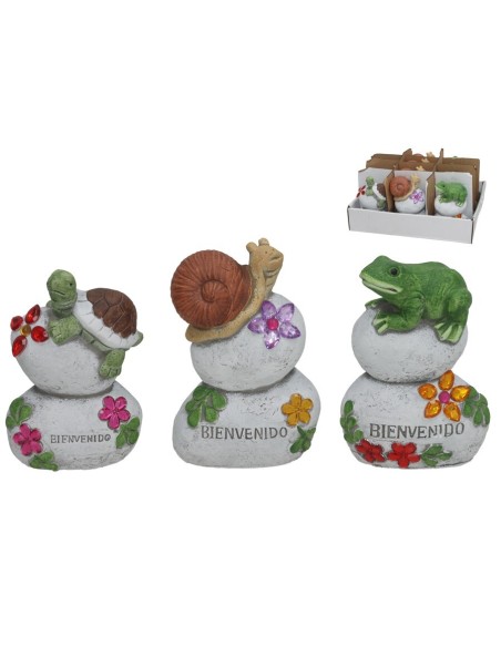 PIEDRA C/ANIMAL 3 SURT DECO 9,6X5,1X14,6 CM