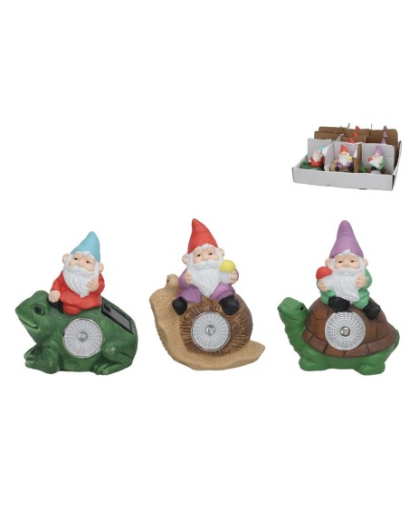 ANIMAL3 SURT C/GNOMO LUZ SOLAR LED 11X8X13 CM 6H