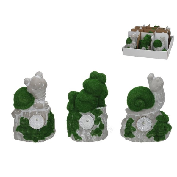 PIEDRA C/ANIMAL FLOC 3 SURT DECO 11,5X7X15 CM