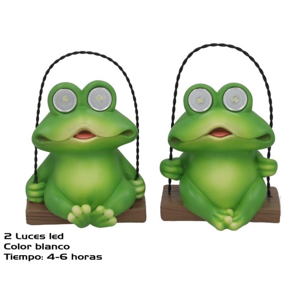 RANA COLUMPIO 2 SURT.2 LUZ SOLAR LED12,8X9X18 CM 6