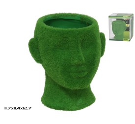 MACETERO ESCULTURA VERDE CERAMI.11,7X11,4X12,7 CM