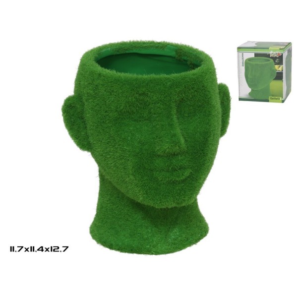 MACETERO ESCULTURA VERDE CERAMI.11,7X11,4X12,7 CM