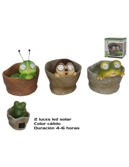 MACETERO ANIMALITOS C/LUZ SOLAR 3 SRT 14,5X14.5X14