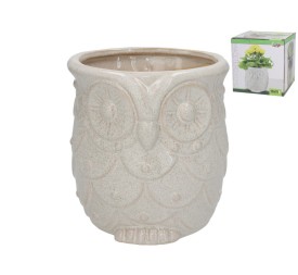 MACETERO PORCELANA BUHO 15X15X15,5 CM