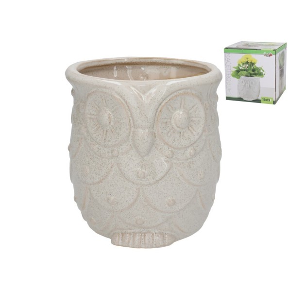 MACETERO PORCELANA BUHO 15X15X15,5 CM