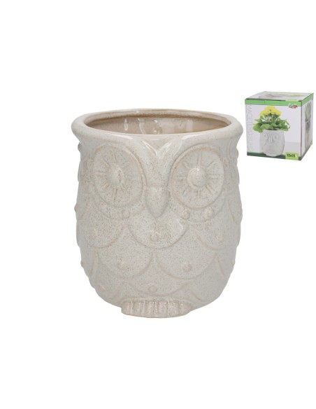 MACETERO PORCELANA BUHO 15X15X15,5 CM
